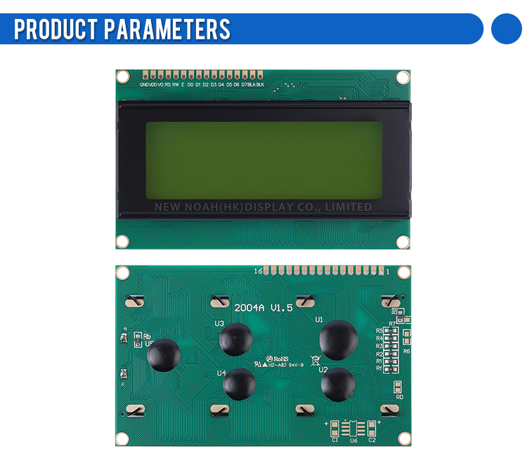 Yellow Green Film 2004A Character LCD Module Display Screen Interface Module ST7066U Support Customized Language