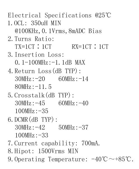HA-212 Insulation LAN Transformer For Ethernet Interface LP41660ANL With POE+