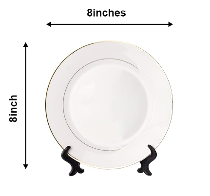 Super White 8inch Ceramic Plate for Charm Kitchen