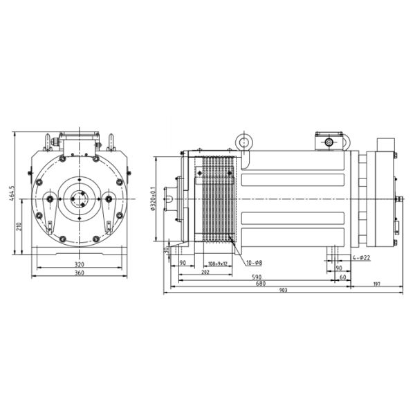 0.5 - 2.0m/S Elevator Traction Machine For Lift Motor AC380V
