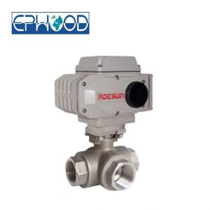 Quality 1000psi  Electric Actuated Ball Valve 3 Way With Anti - Blow Out Stem for sale