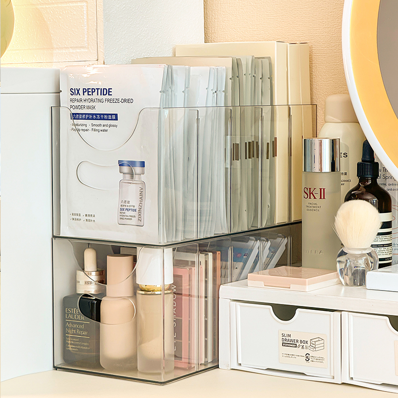 Popularity Wholesale Modern Simplicity Portable Durable Multiple Layers Transparent Storage Box for Cosmetics Facial Mask Box