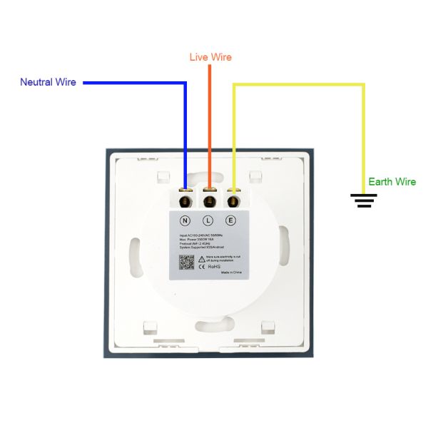 OEM 16A Smart Wall Socket EU Smart Plug Socket 2.4GHz WiFi White