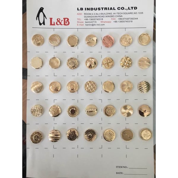 High quality Customized Engraved Debossed Emboss Logo Metal Coat Button Botones