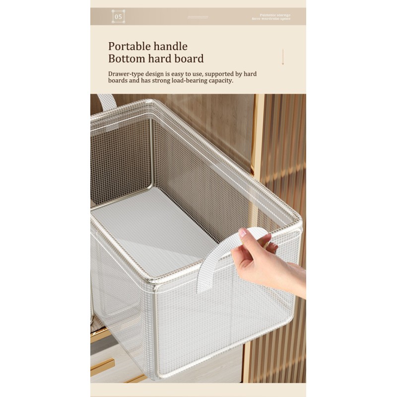 Transparent Large Capacity with Handle Multi-layer Storage Box for Storing Winter Clothes Pants Folding Storage Box