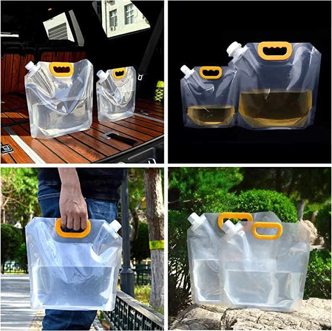 Translucent Corner Spout Bag Reusable Laundry Detergent Bag Clear Plastic Spout Pouch with Handle
