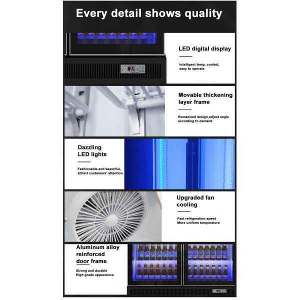 R404a Commercial Beverage Freezer Drink Beer Display Fridge