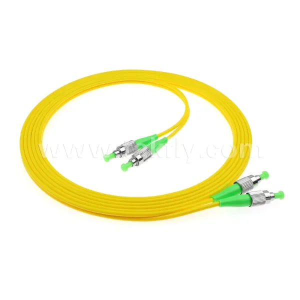 CE RoHS Qualified Fcapc to Fcapc Singlemode G652D G657A Duplex Fiber Optic Patchcord