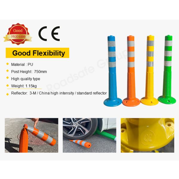 Pu Reflective Warning Post Traffic Column Road Delineator Post Flexible Spring Post Bollard
