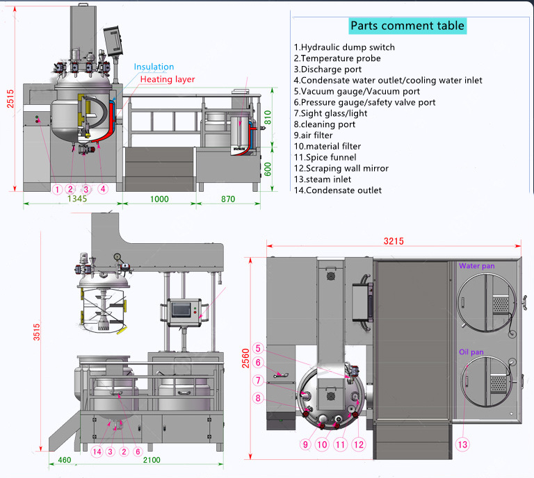 Vacuum Emulsifying Machine Homogenizing Emulsifying Equipment