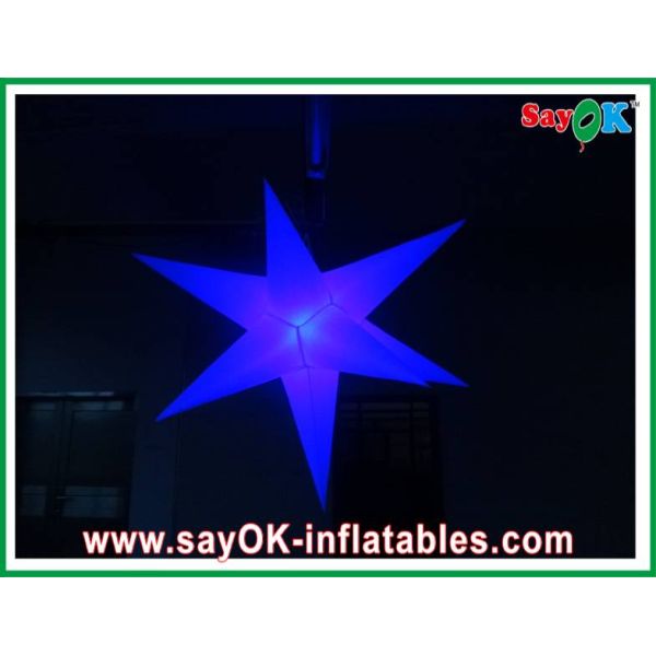Wedding Party Inflatable Lighting Star 2m Diameter Nylon Cloth