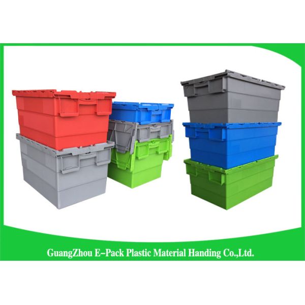 Recyclable Logistic Plastic Attached Lid Containers For Transporting