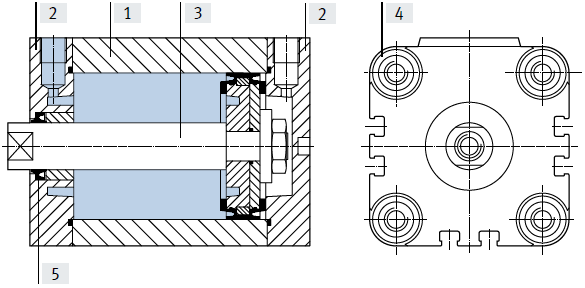 Variable Stroke ADVU-80-...-P-A,-100,-125 -S2 -S6 Festo Double-Acting Compact Cylinder