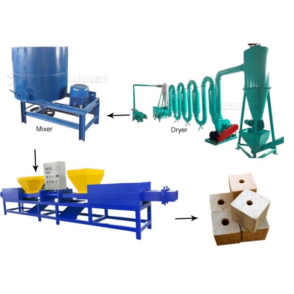 Industry Wood Block Making Machine / Pallet Block Machine High Temperature Compress