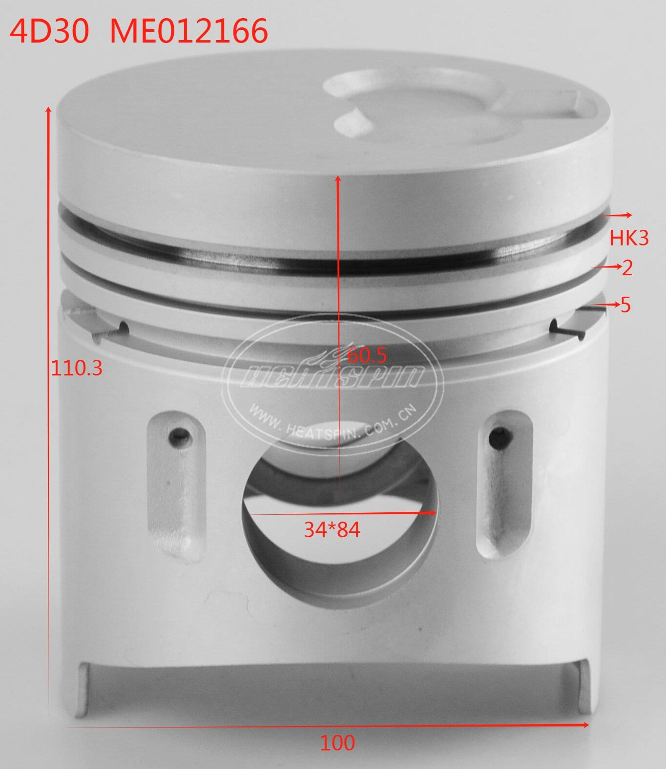 4D30 Piston Set for Mitsubishi High Performance Automobile Engine ME012166/ME012090 New Aluminum Alloy 100mm Diameter