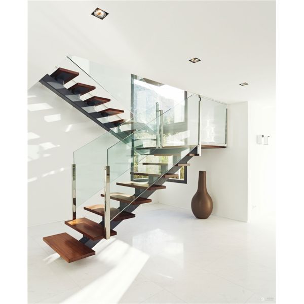 Open Riser Steel Beam U Shaped Staircase Design Building Regulations Stairs