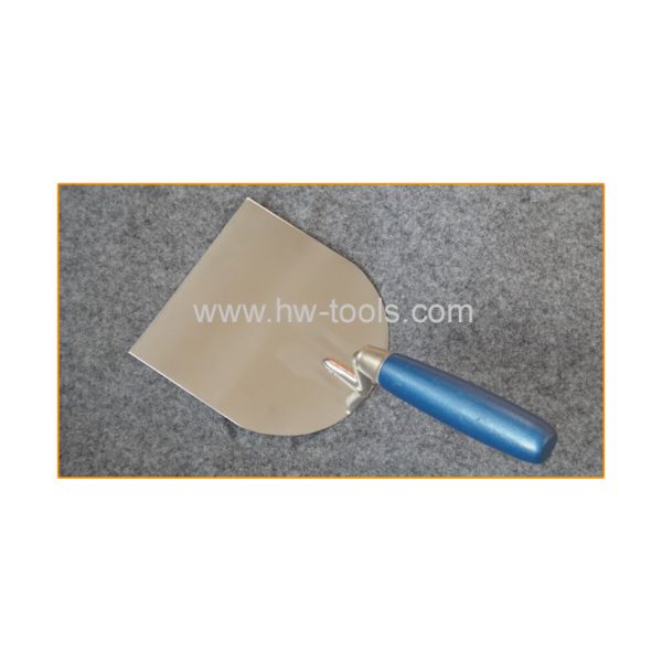 Stainless steel blade bricklaying trowel