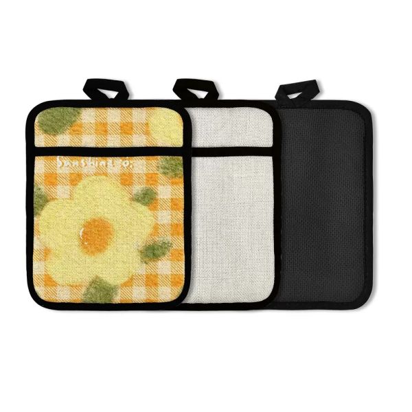 Diy Silicone Heat Resistant Pot Holder With Pocket Linen Sublimation Pot Holder Blanks