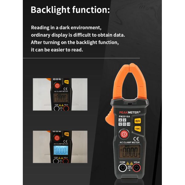Resistance Tester Ac Digital Clamp Meter , Custom Leakage Current Clamp Meter