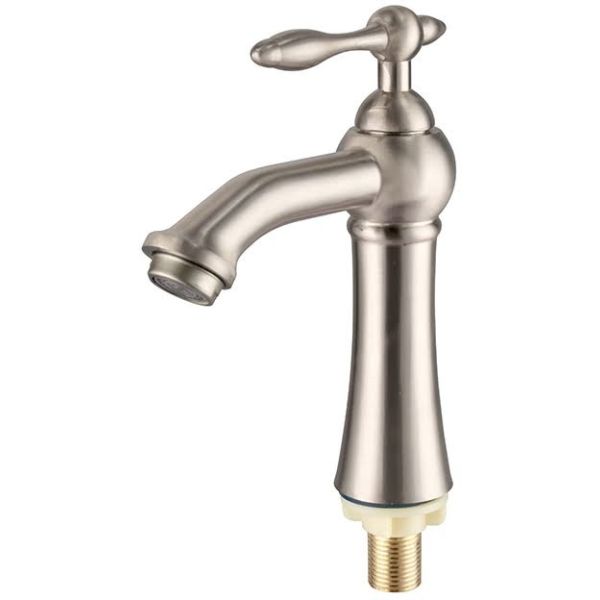 Easy To Clean Single Handle Bathroom Faucet With Simple And Smooth Lines For A Modern Look