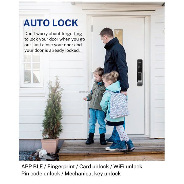 Liliwise New Design Fully-Automatic Lock Digital Electronic Fingerprint Lock Tuya APP TTlock Smart Door Lock