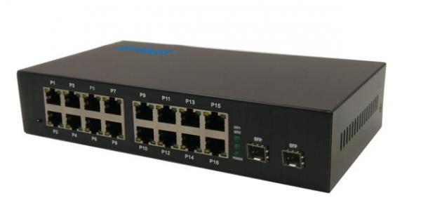 Buy Multi Ports Ethernet Network Switch 2 1000M FX Ports And 16 10M / 100M TX RJ45 Ports at wholesale prices