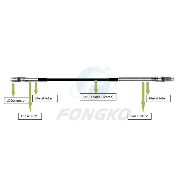 Outdoor Multimode DX LC Duplex Pigtail Patch Cord Branch Cable 100 Meter