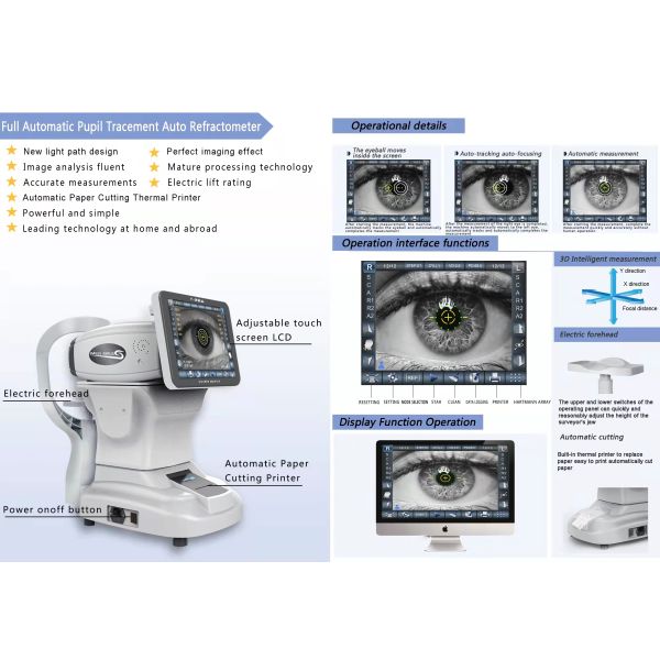 10.4 inch TFT Touch Screen RMK-160 Auto Refractometer with keratometer angel adjustable Measure Minimum 2.0mm pupil