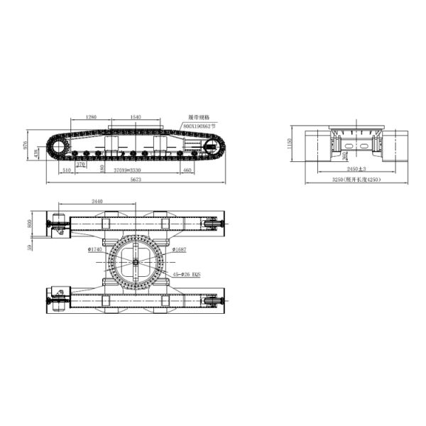 Custom Built Variable Track Undercarriage for 45 Ton Loading Capacity in Condition