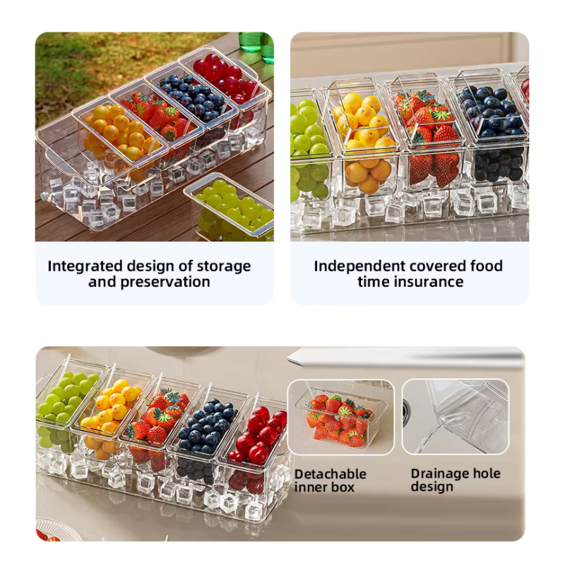 Factory Custom Wholesale Keep Fresh with Ice Cube Transparent Fruit Container Kitchen Storage Box