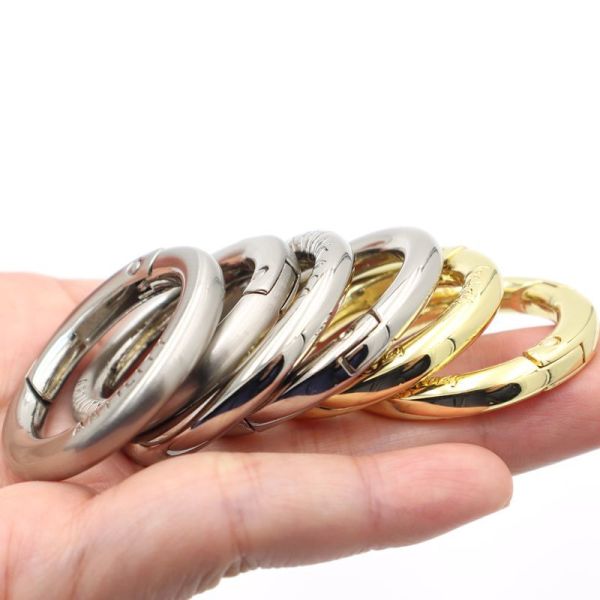 19mm Zinc Alloy Spring Round Circle Carabiner Spring O Ring Loop Keychain Accessories