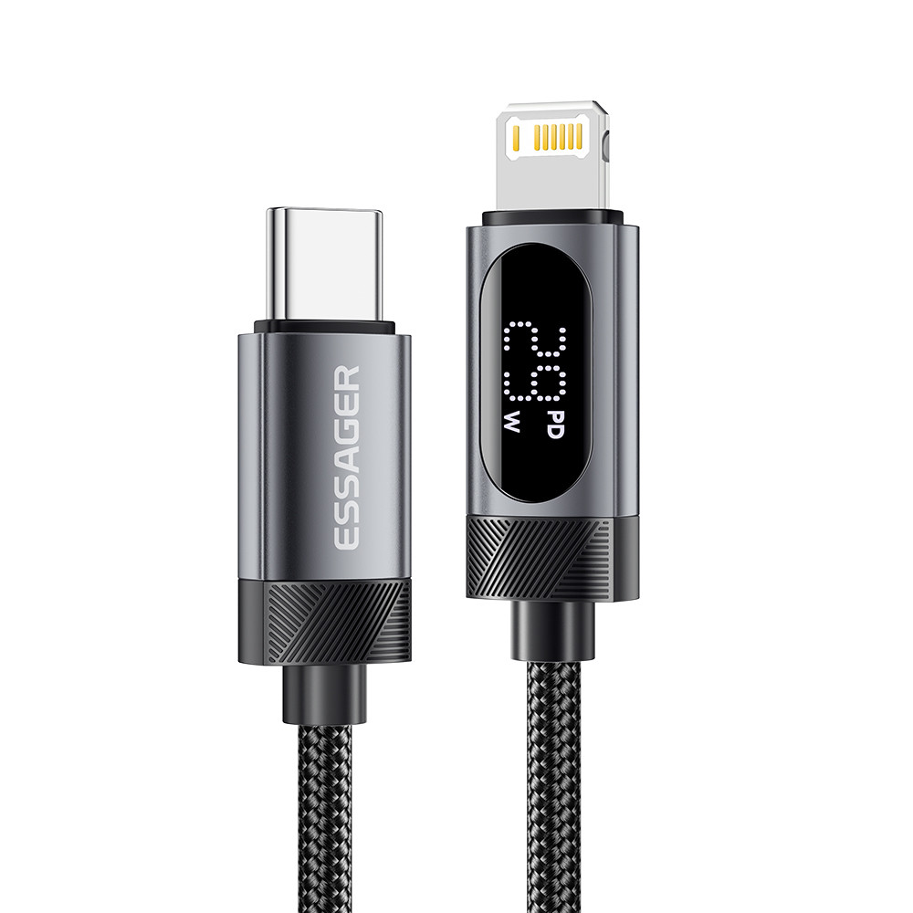 Quality ESSAGER ES-X64 Series 29W USB-C to Lighting Charging Cord Data Cable with Aluminum Alloy Jacket and PD Function for sale