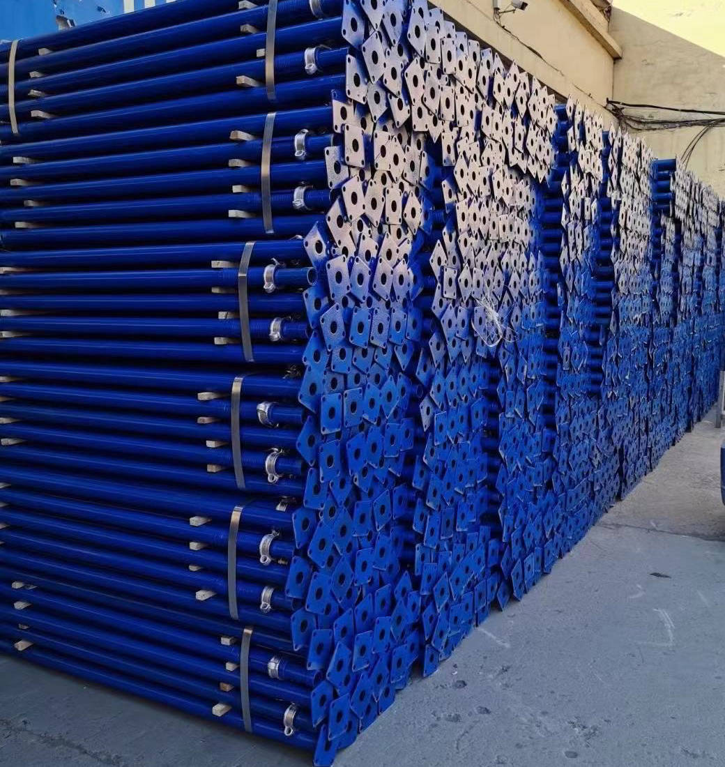 Adjustable Height Scaffolding Steel Props Durable Support Galvanized Surface