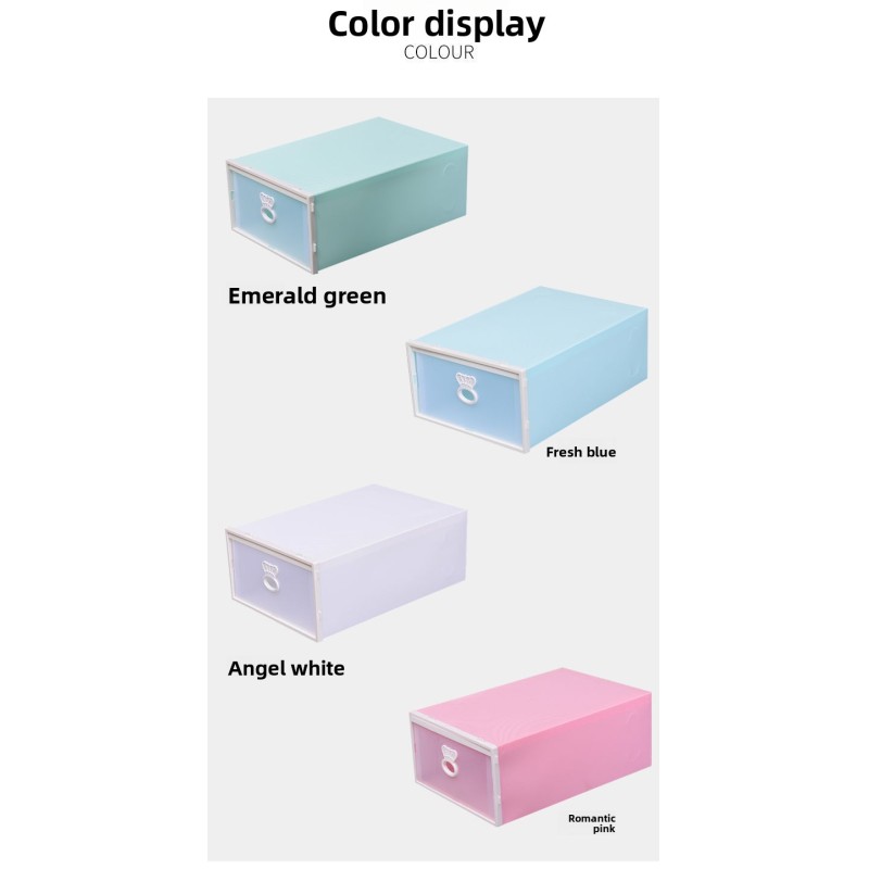 Dustproof Drop Front Plastic Shoe Boxes Transparent Pull Out Organizer Durable Storage Space Saver for Dorms