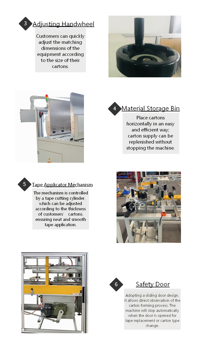 Fully Automatic High-Speed Electric Paper Carton Unpacking & Forming Machine with Tape Bottom Sealing