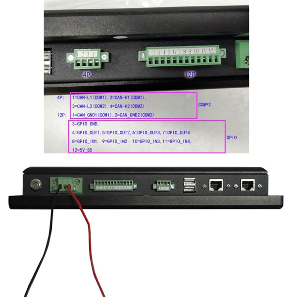 600nits Vehicle Panel Mount PC 1024×768 PCAP With Optical Bonding Touchscreen