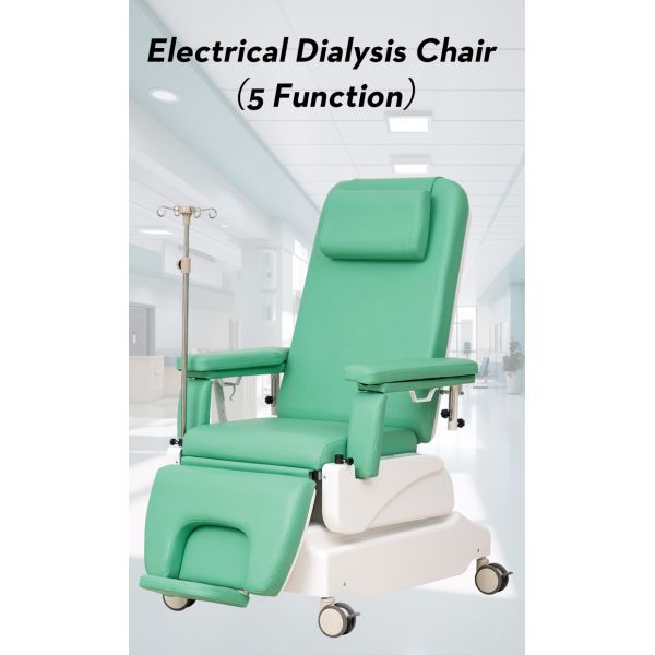Mn-BDC001B Economic 5 Function Electric Adjustable Patient Transfusion Reclining Dialysis Chair with Wheels
