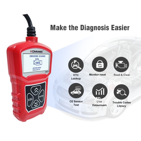 KW309 Diagnostic Tool OBD2 Auto Code Reader For All 12V OBD2 Cars Trucks