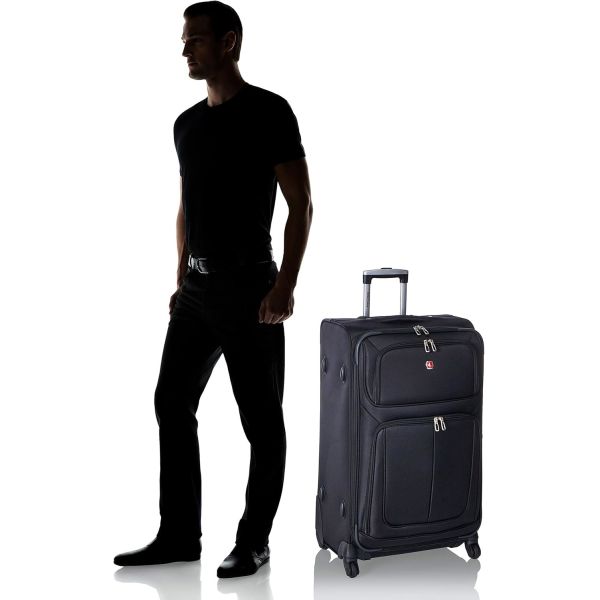 Softside Expandable Luggage, Black, Checked-Large 29-Inch