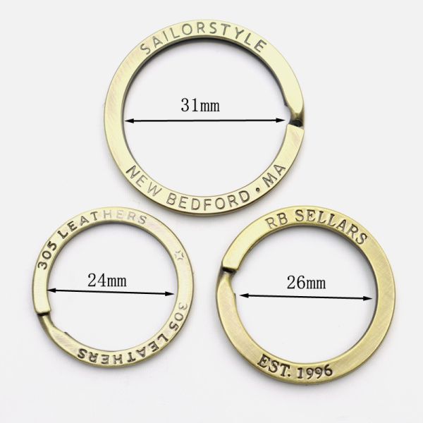 Stamping Logo Split Key Ring 25*19.5mm Metal Split Ring For Car