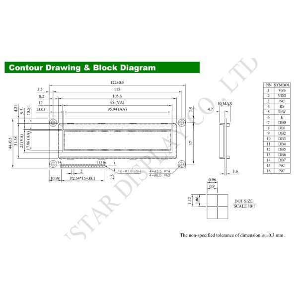 OLED LCD Module 3.84'' 100*16 Graphic Super Wide Temperature 5.0v Winstar Replace