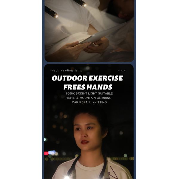 Control Mode Switch Control Led Portable Flexible Neck Hanging Charging Book Light for DIY