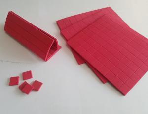 China Wholesale 25x25x4MM Red Rubber +1MM Cling Foam of Glass Protective Red EVA Spacer separator protector pads By Sheet on sale