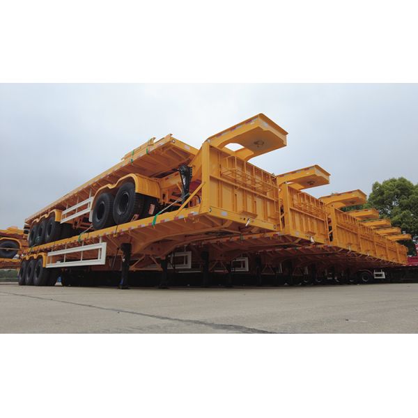 3 Axles Flatbed Semi Trailer Double Linked for Transporting 200 Tons 40ft Containers