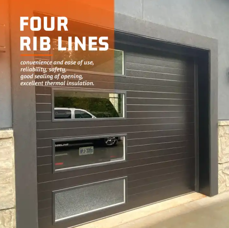 Finger Protection Insulated Sectional Doors Automatic Motor