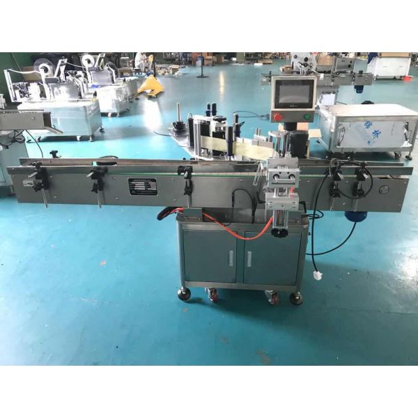 Cylindrical Automatic Label Sticking Machine For Pharmaceutics / Cosmetics Industry