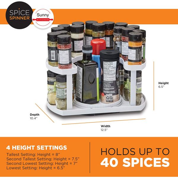 Maximize Space and Keep Spices Organized with this Double Rotating Turntable Spice Rack