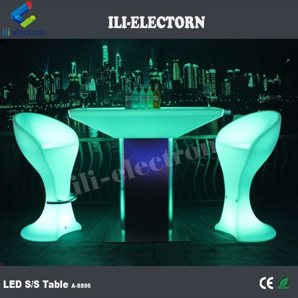 RGB remote control lighting plastic led square lounge table