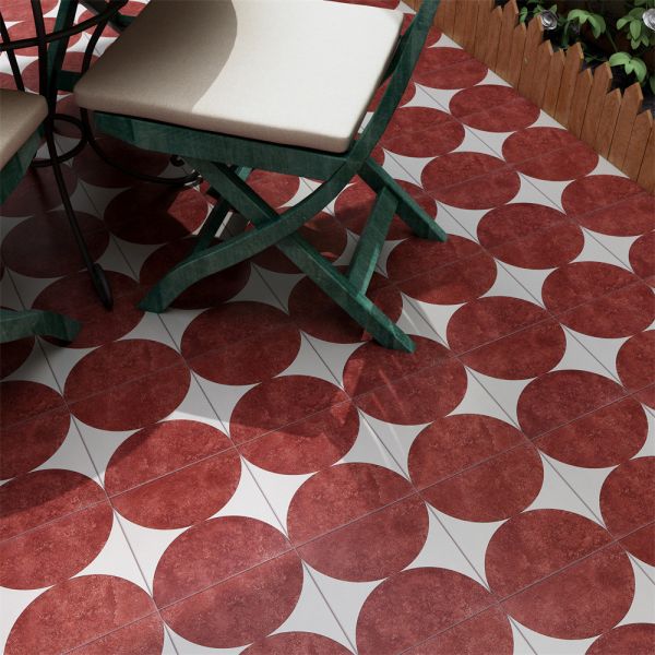 Red 20x20cm Ceramic Rustic Tile for Indoor Wall and Floor