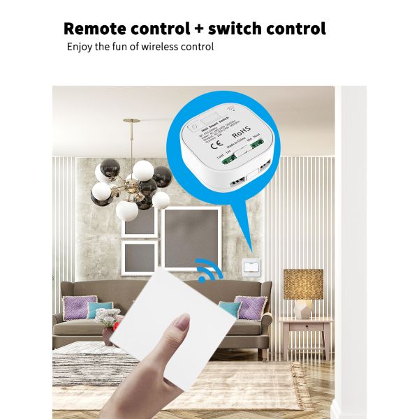 2a 250v Whz01 Zigbee Smart Switch Rounded Corner Interrupter Rf433 Homekit Dimmer Switch